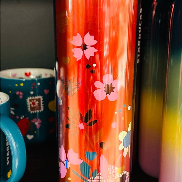 Starbucks Valentines Love Confetti Tumbler Iridescent  Hearts Hot Coffee Cup NWT - Picture 7 of 13